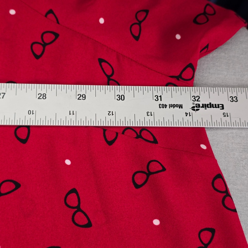 Catherines Tunic Top Blouse Women 4X Red Eyeglasses Polka Dot Teacher Novelty - Picture 7 of 9